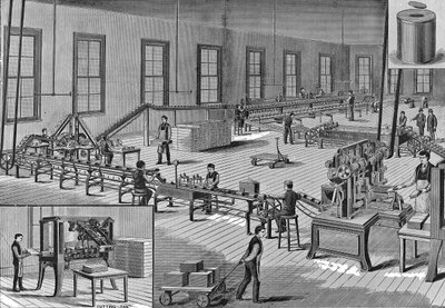 Nortons verbesserte automatische Maschinen zur Herstellung von Blechdosen, um 1901 von American School